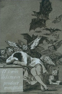 Francisco goya Painting - El sueño de la razón engendra monstruos Romántico moderno Francisco Goya